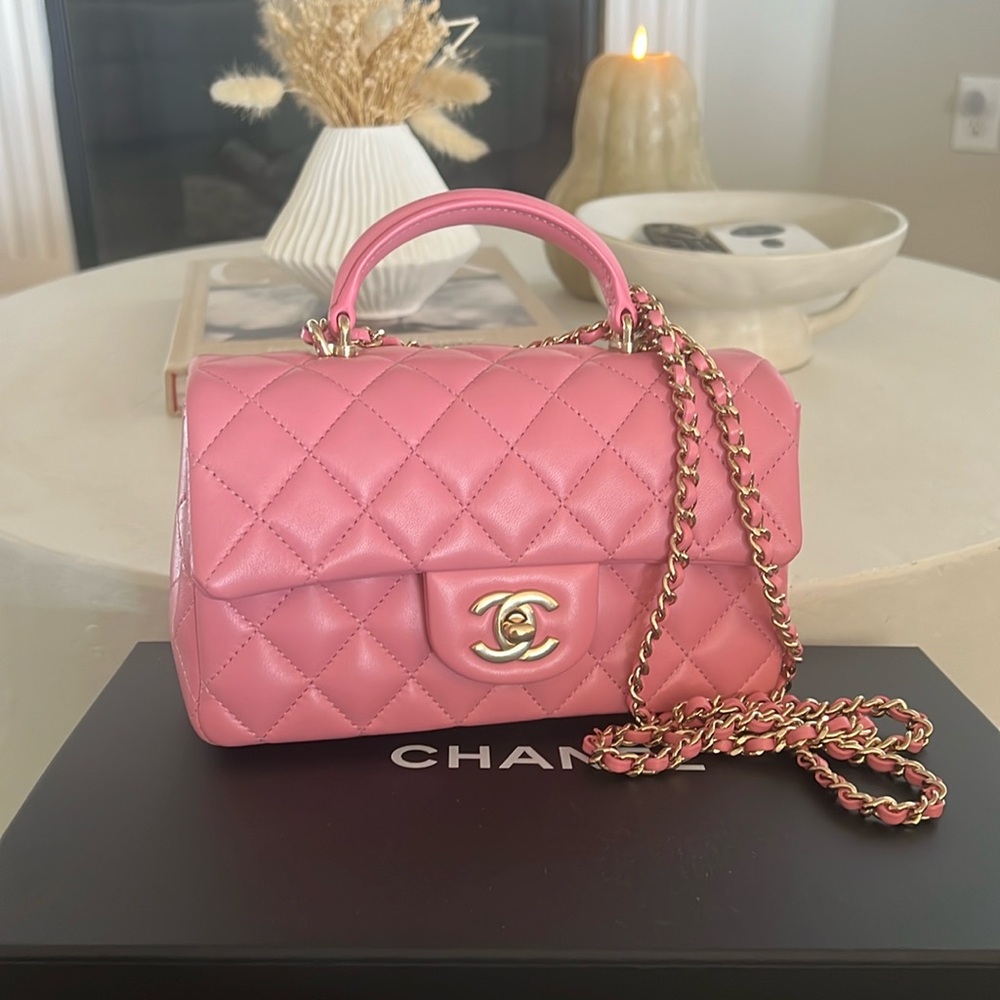 Chanel Pink Small Rectangle Top Handle